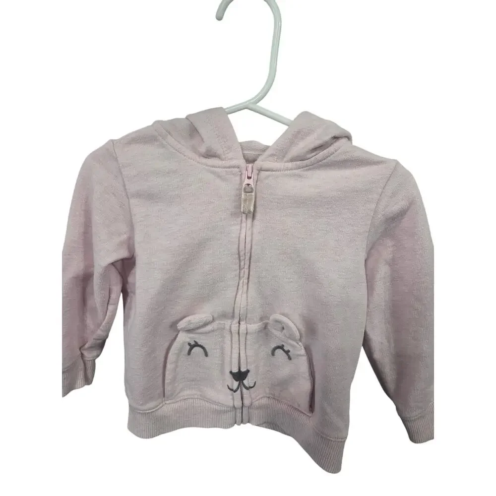 Pastel Pink Bear Hoodie - Carter's - 18mo